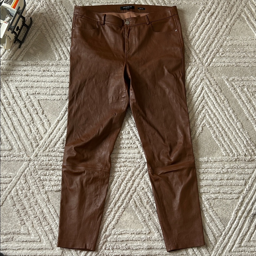 Lafayette 148 Brown Leather Pants